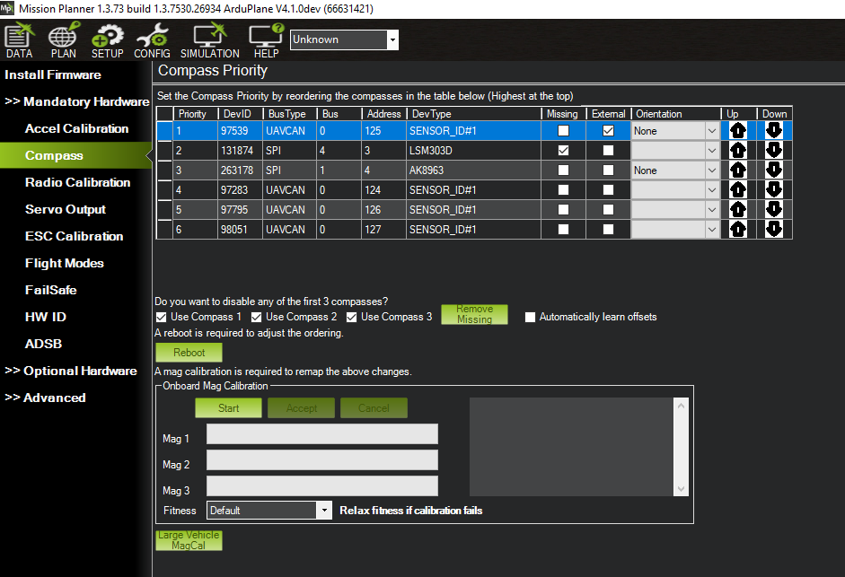 Advanced Compass Setup Copter documentation