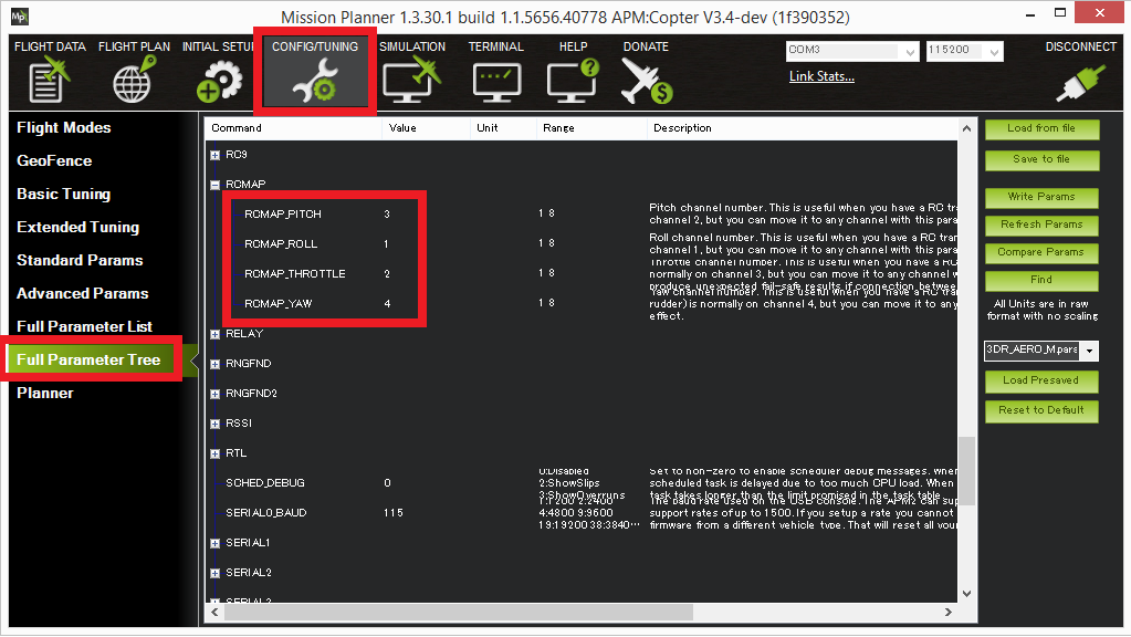 RC Input Channel Mapping (RCMAP) — Copter documentation