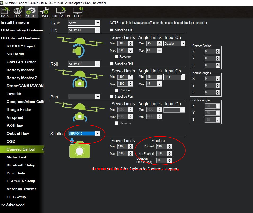 Camera Shutter Configuration Copter documentation