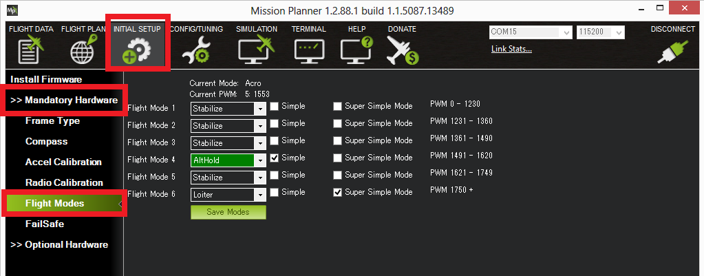 RC Transmitter Flight Mode Configuration Copter documentation