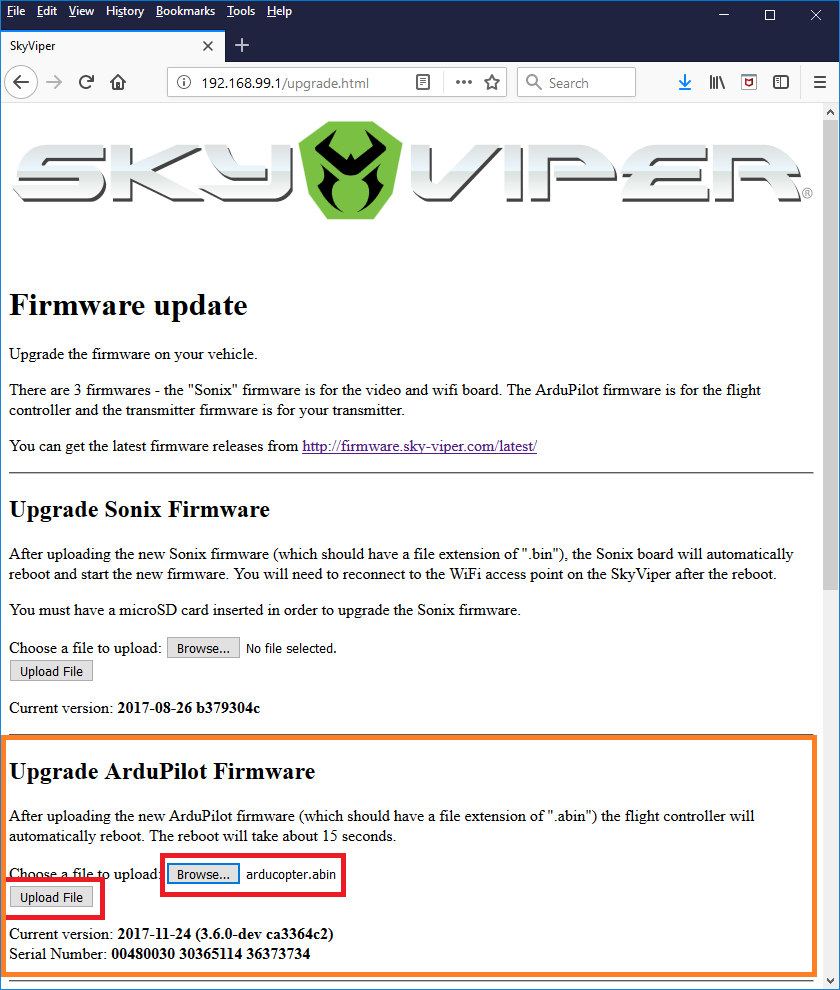 Sky viper journey store firmware update