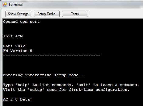 Using the Command Line Interface to Configure Copter Dev