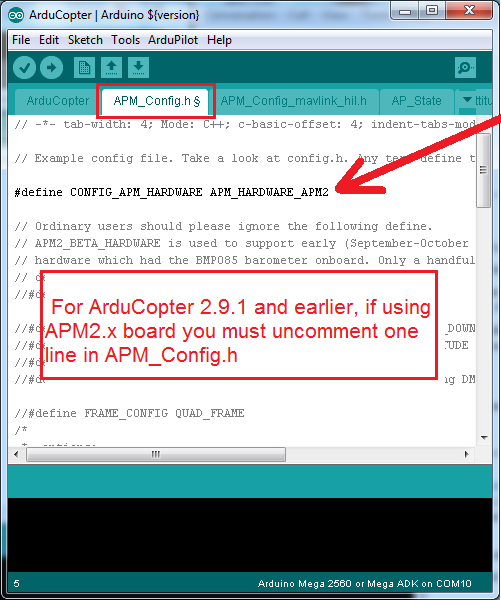 Archived Loading the code onto APM2.x Dev documentation