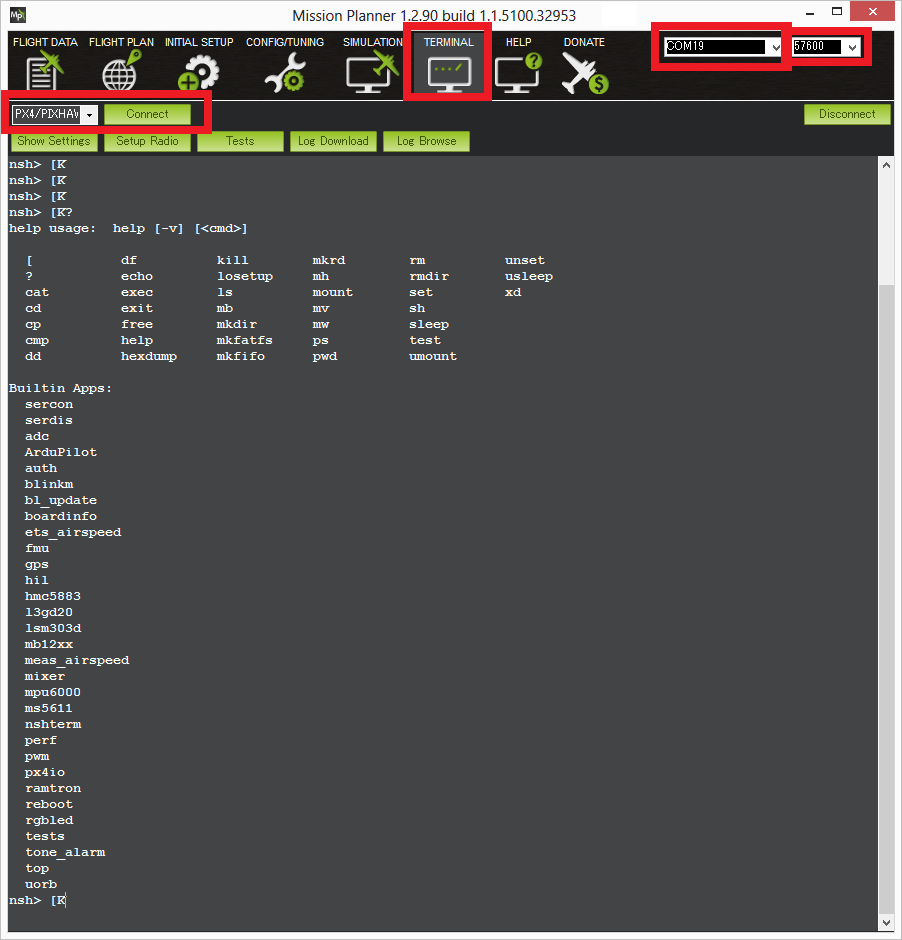 Archived Interfacing with Pixhawk using the NSH Dev documentation