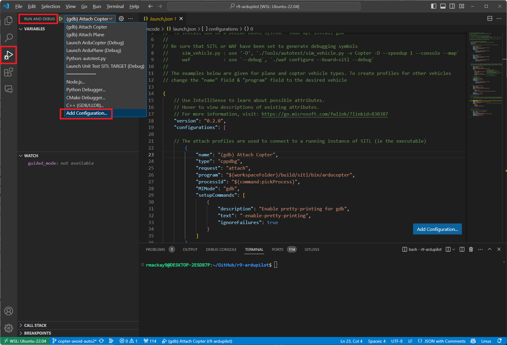 Debugging with GDB using VSCode Dev documentation