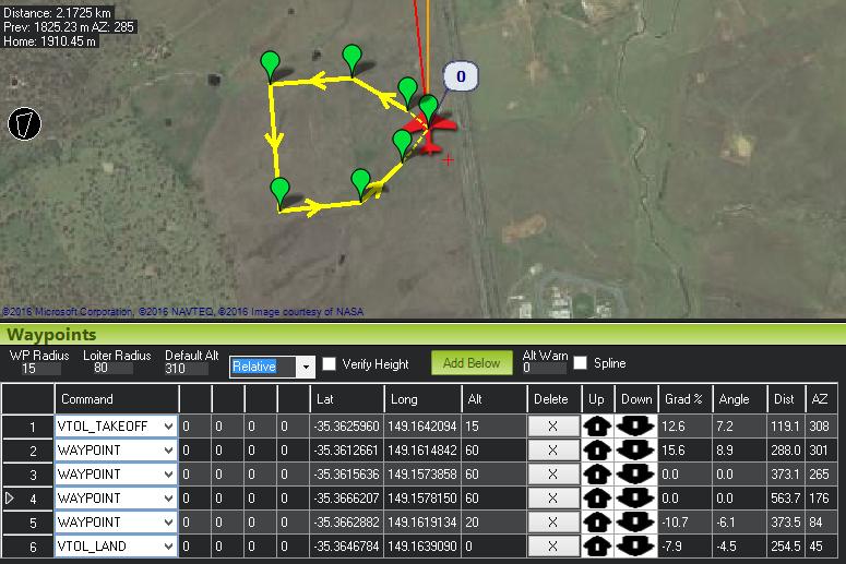 QuadPlane AUTO Missions Plane documentation